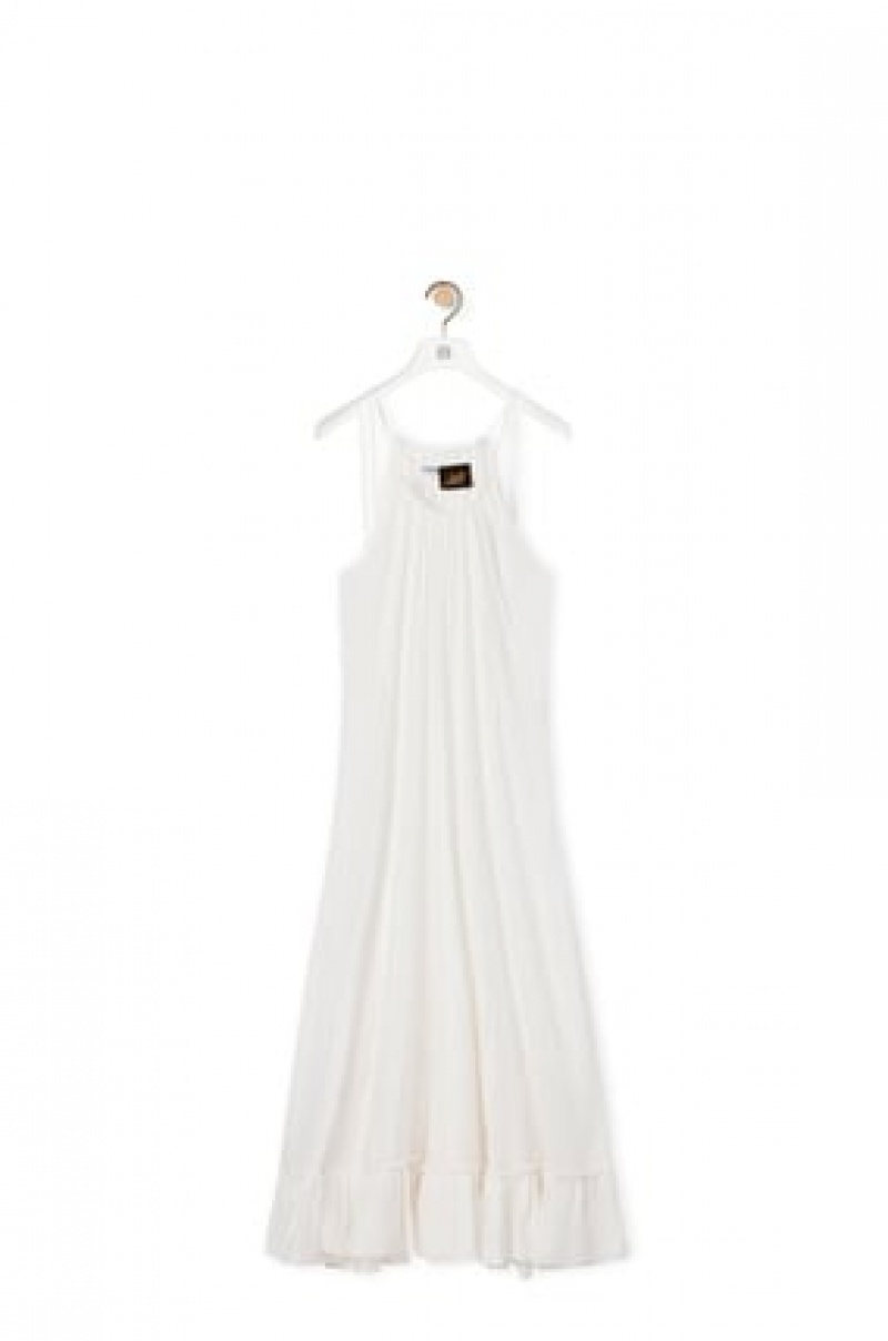 Dresses Loewe Ruffle dress in viscose Mujer Blancas | 024TAOZHC