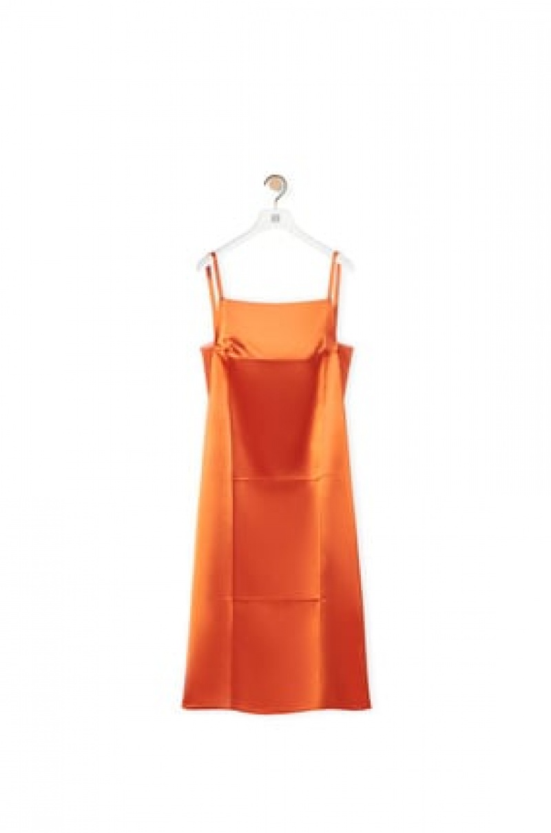 Dresses Loewe Slip dress in satin Mujer Naranjas | 569DPLCTG