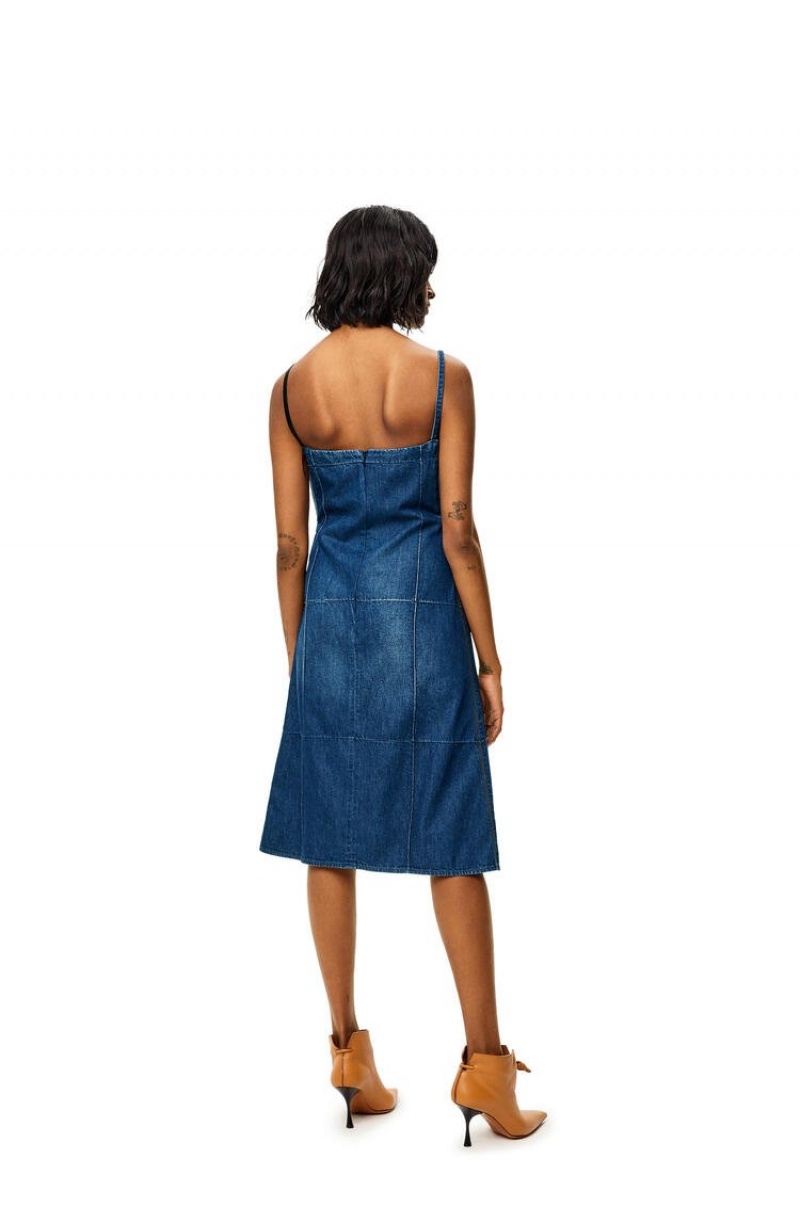 Dresses Loewe Tiras dress in denim Mujer Washed Denim | 251NQLJYK