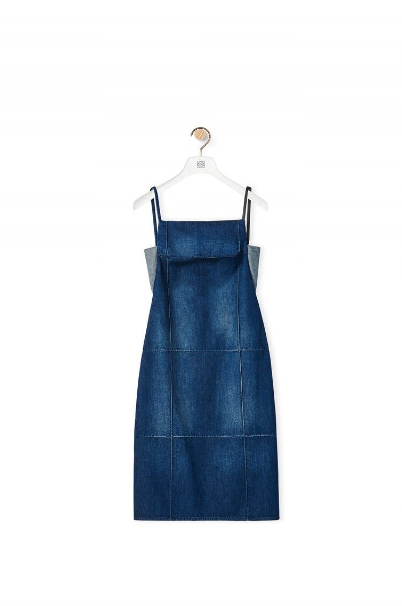 Dresses Loewe Tiras dress in denim Mujer Washed Denim | 251NQLJYK