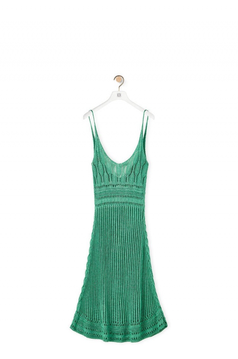 Dresses Loewe Tiras dress in viscose Mujer Verde | 729FPVIOT