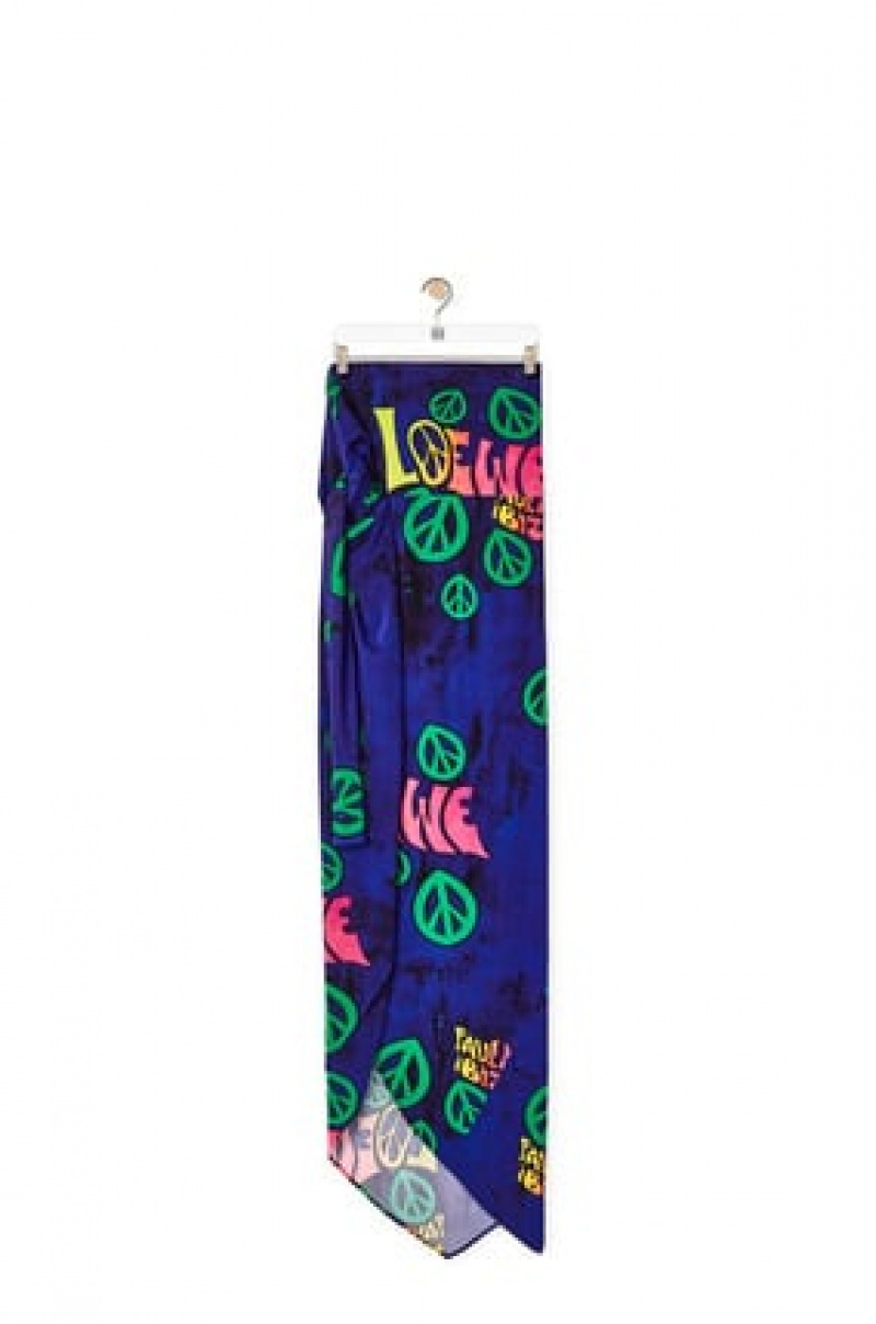 Falda Loewe LOEWE peace pareo skirt in viscose Mujer Multicolor | 132NDXRQF