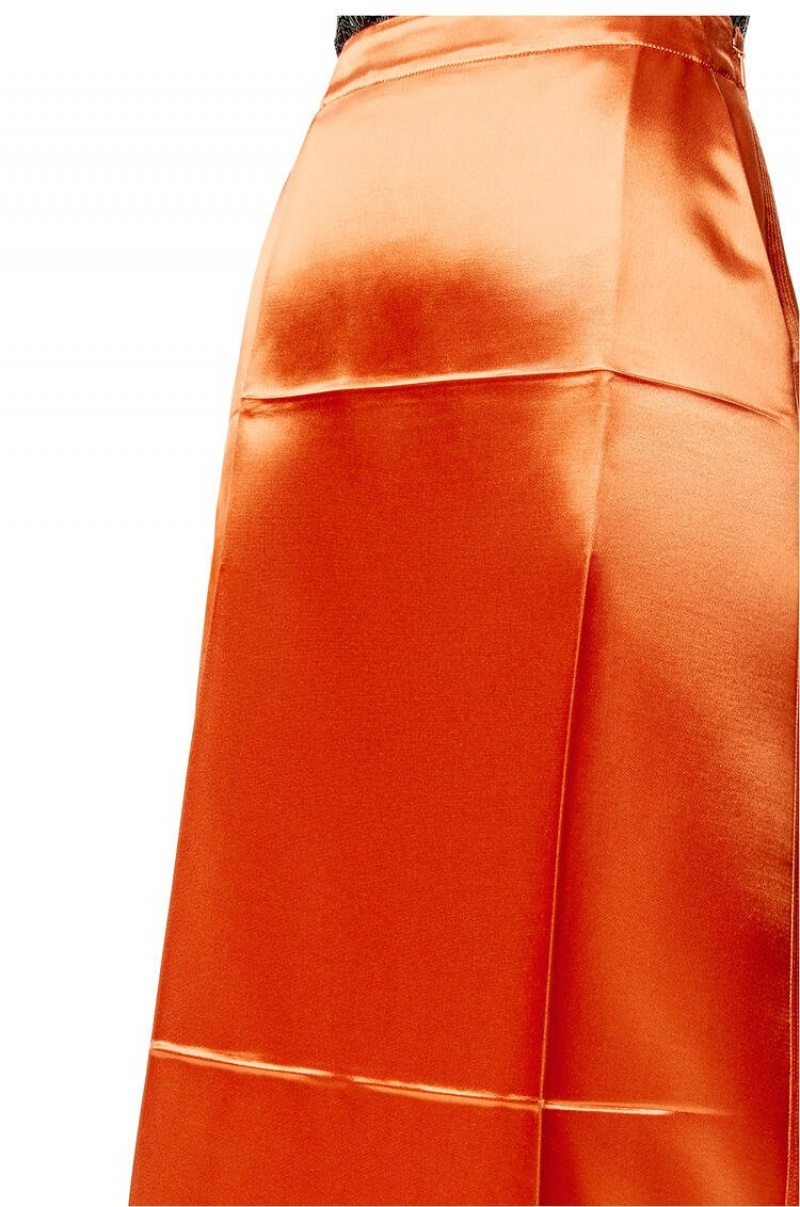 Falda Loewe Slip midi skirt in satin Mujer Naranjas | 342RNJXQB