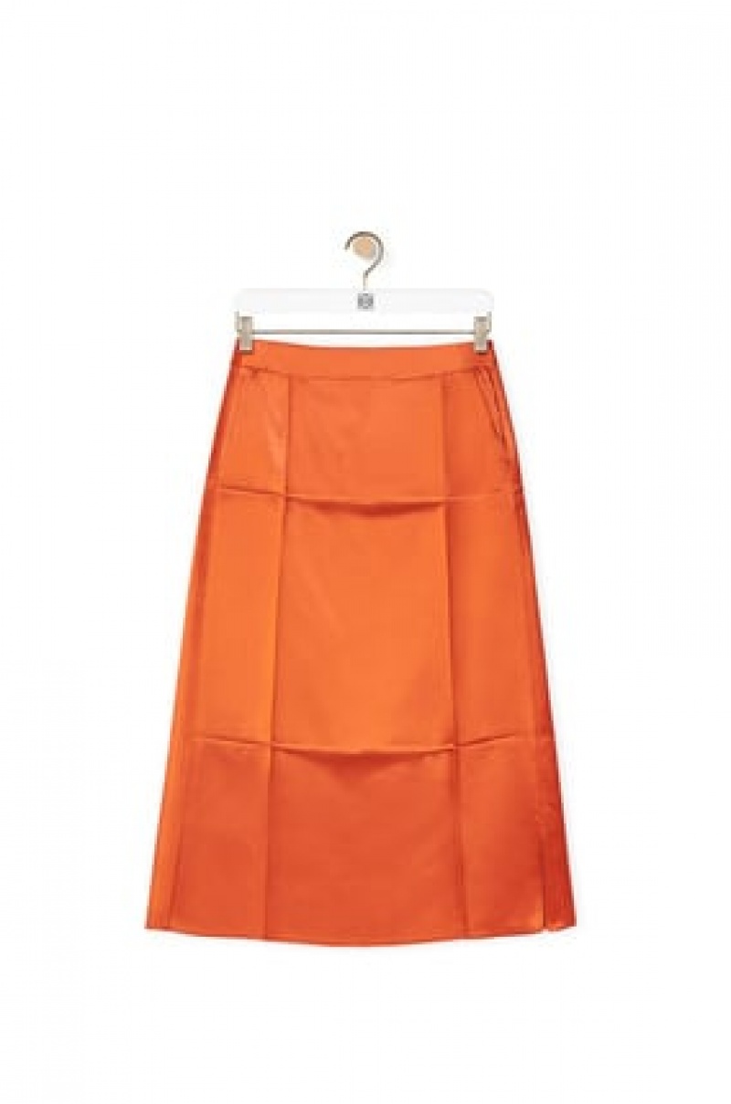 Falda Loewe Slip midi skirt in satin Mujer Naranjas | 342RNJXQB