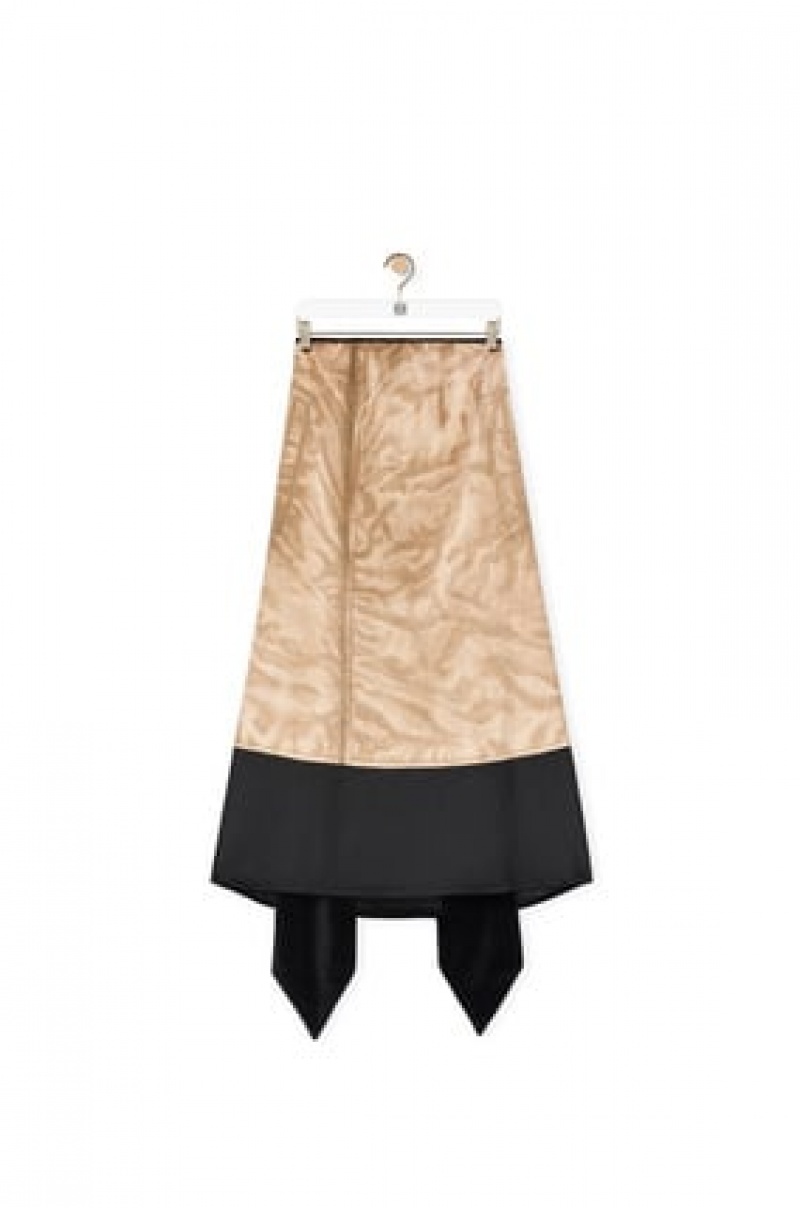 Falda Loewe Trompe l'oeil skirt in velvet Mujer Marrones Negras | 083TPQUCK