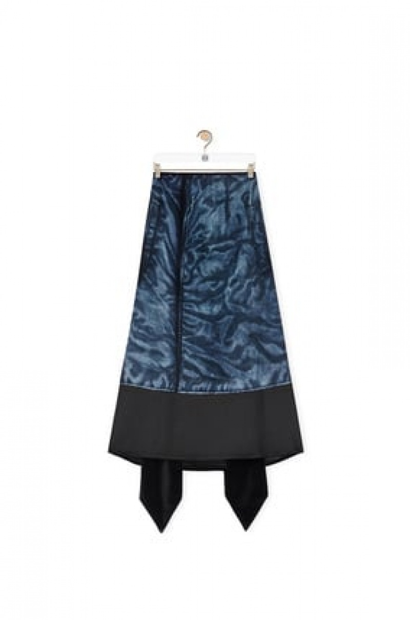 Falda Loewe Trompe l'oeil skirt in velvet Mujer Gris | 829OZKYWL