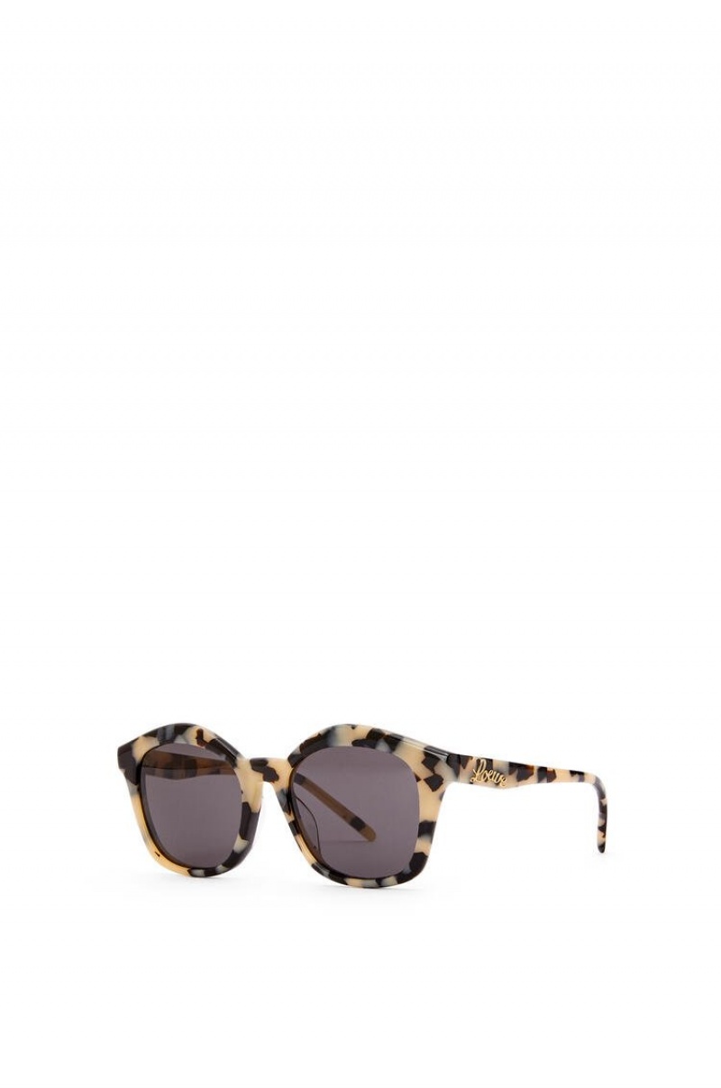 Gafas de Sol Loewe Browline sunglasses in acetate Mujer Negras Blancas | 510OQKVZX