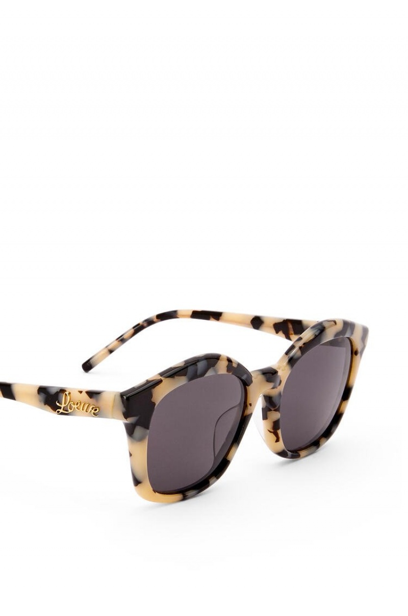 Gafas de Sol Loewe Browline sunglasses in acetate Mujer Negras Blancas | 510OQKVZX