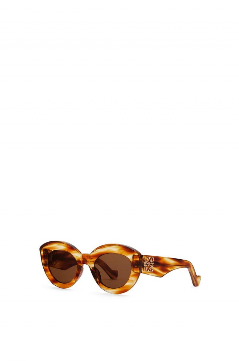 Gafas de Sol Loewe Butterfly Anagram sunglasses in acetate Mujer Striped Havana | 561KJHNBS