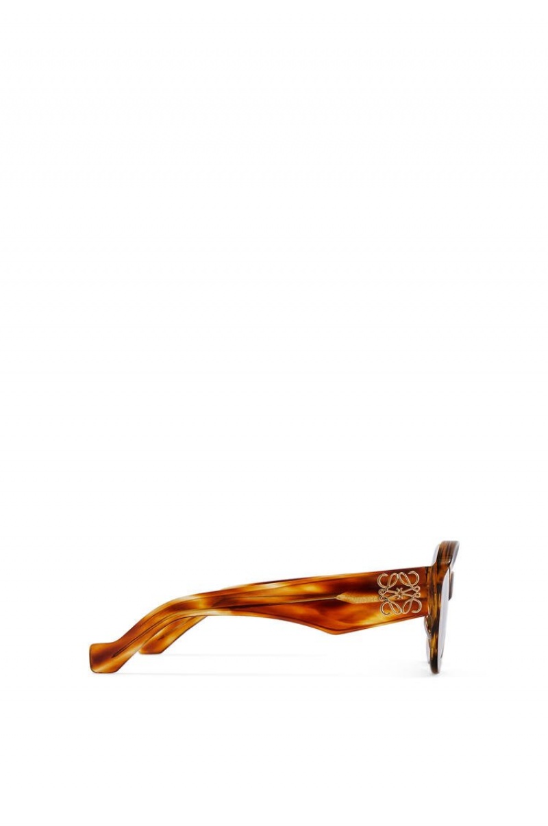 Gafas de Sol Loewe Butterfly Anagram sunglasses in acetate Mujer Striped Havana | 561KJHNBS