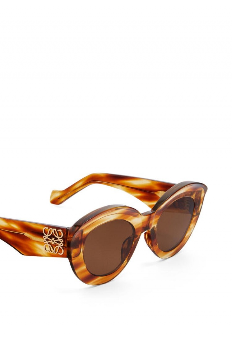 Gafas de Sol Loewe Butterfly Anagram sunglasses in acetate Mujer Striped Havana | 561KJHNBS