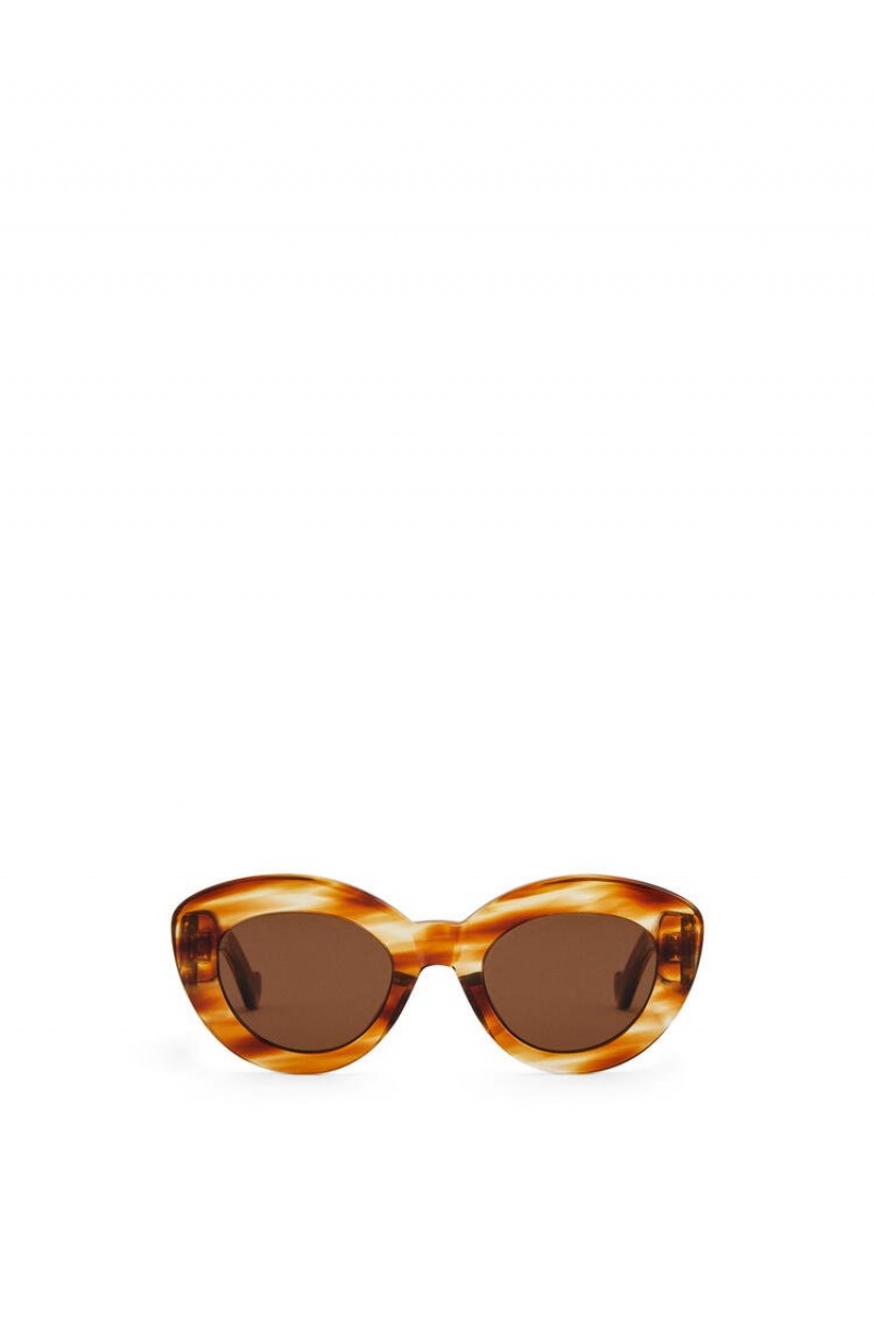 Gafas de Sol Loewe Butterfly Anagram sunglasses in acetate Mujer Striped Havana | 561KJHNBS