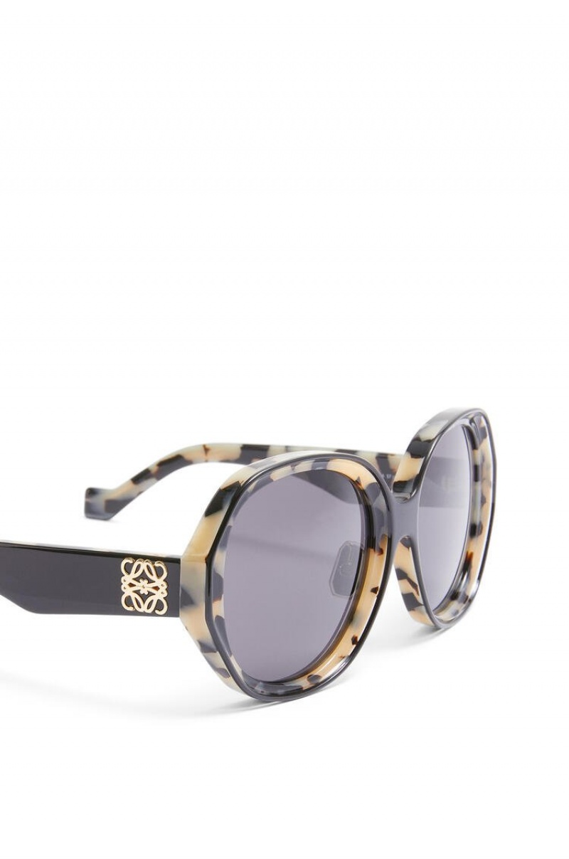 Gafas de Sol Loewe Elipse sunglasses in acetate Mujer Negras Blancas | 238PAUMYS