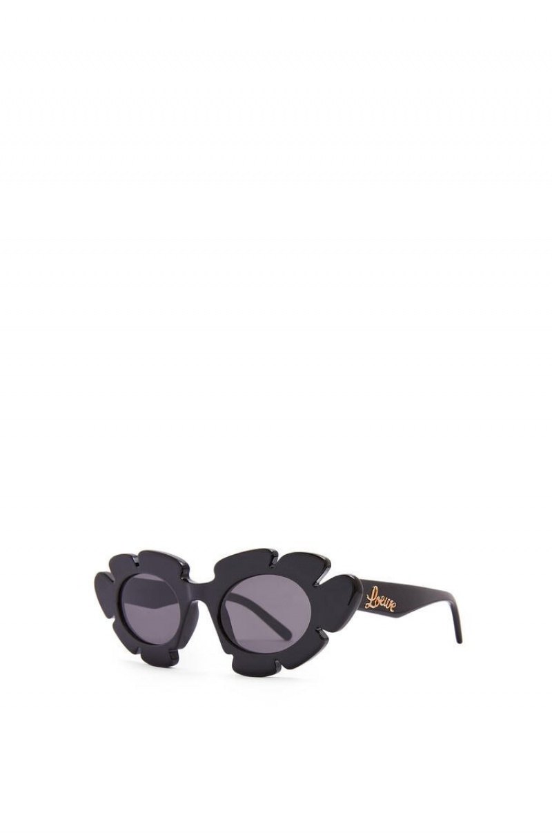 Gafas de Sol Loewe Flower sunglasses in injected nylon Mujer Negras | 139MKGPEH