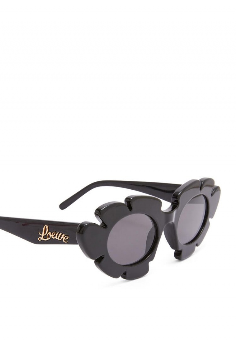 Gafas de Sol Loewe Flower sunglasses in injected nylon Mujer Negras | 139MKGPEH