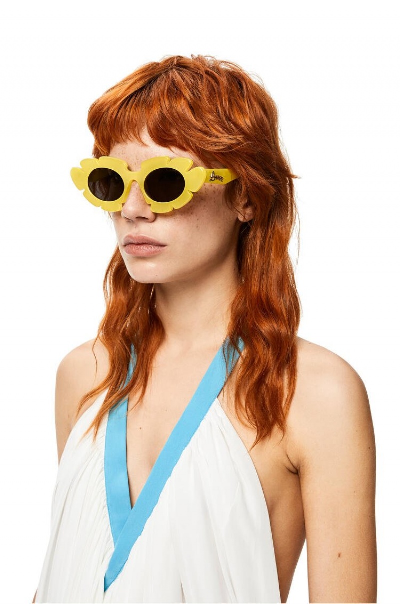 Gafas de Sol Loewe Flower sunglasses in injected nylon Mujer Amarillo | 671VMUGWC