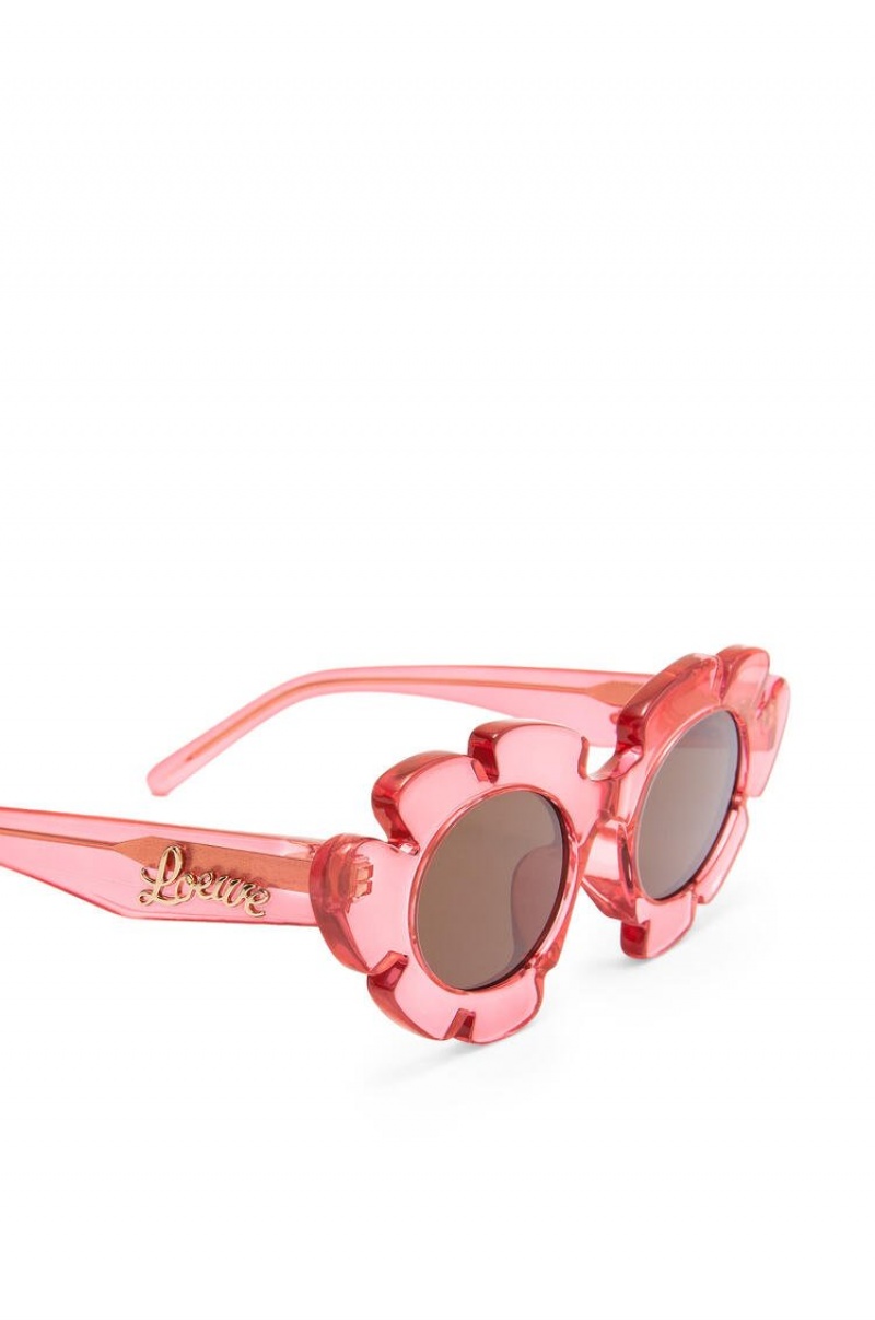 Gafas de Sol Loewe Flower sunglasses in injected nylon Mujer Coral Rosas | 751PTEGBY