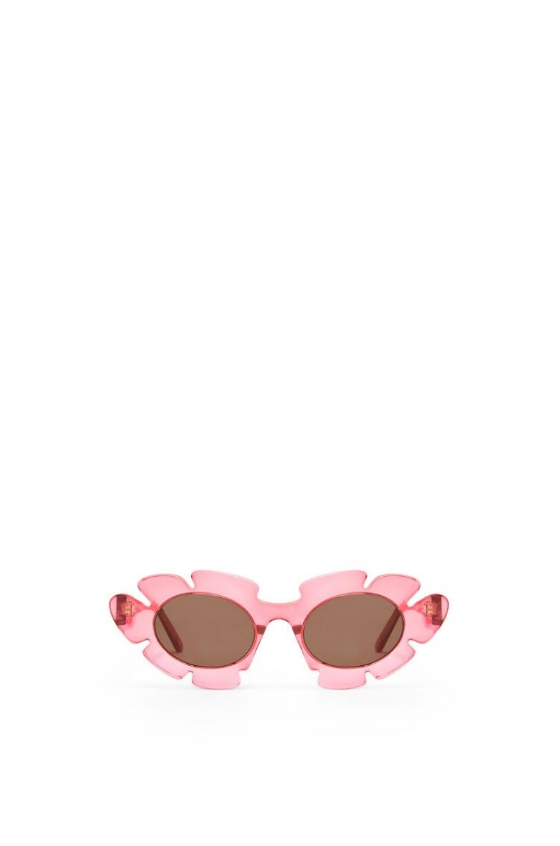 Gafas de Sol Loewe Flower sunglasses in injected nylon Mujer Coral Rosas | 751PTEGBY