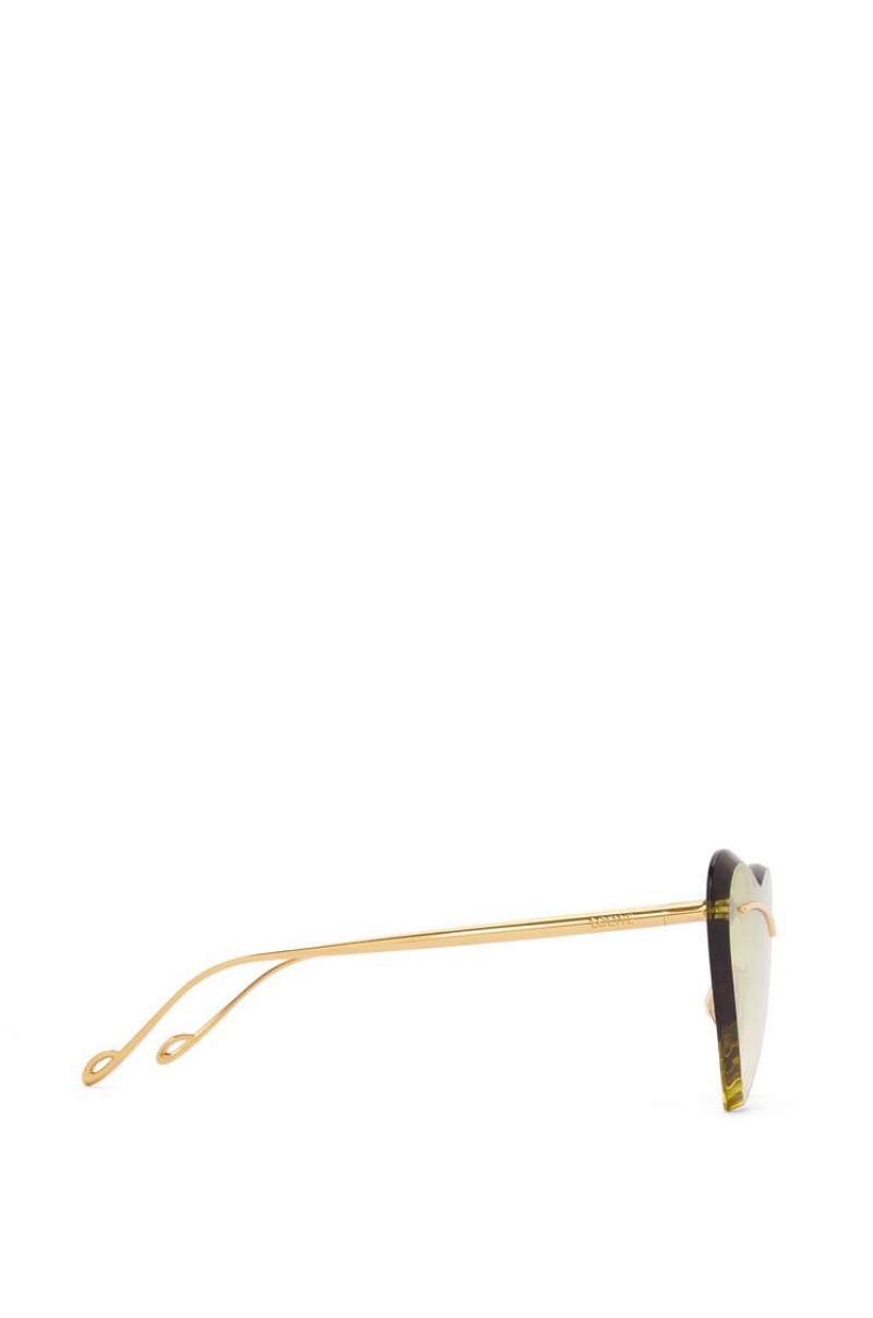 Gafas de Sol Loewe Heart sunglasses in metal Mujer Verde | 136NIUAMP