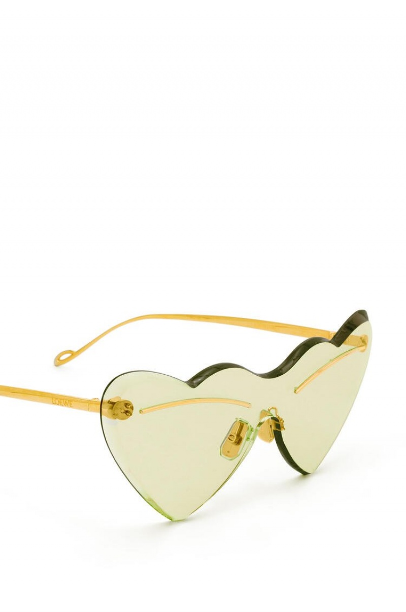 Gafas de Sol Loewe Heart sunglasses in metal Mujer Verde | 136NIUAMP