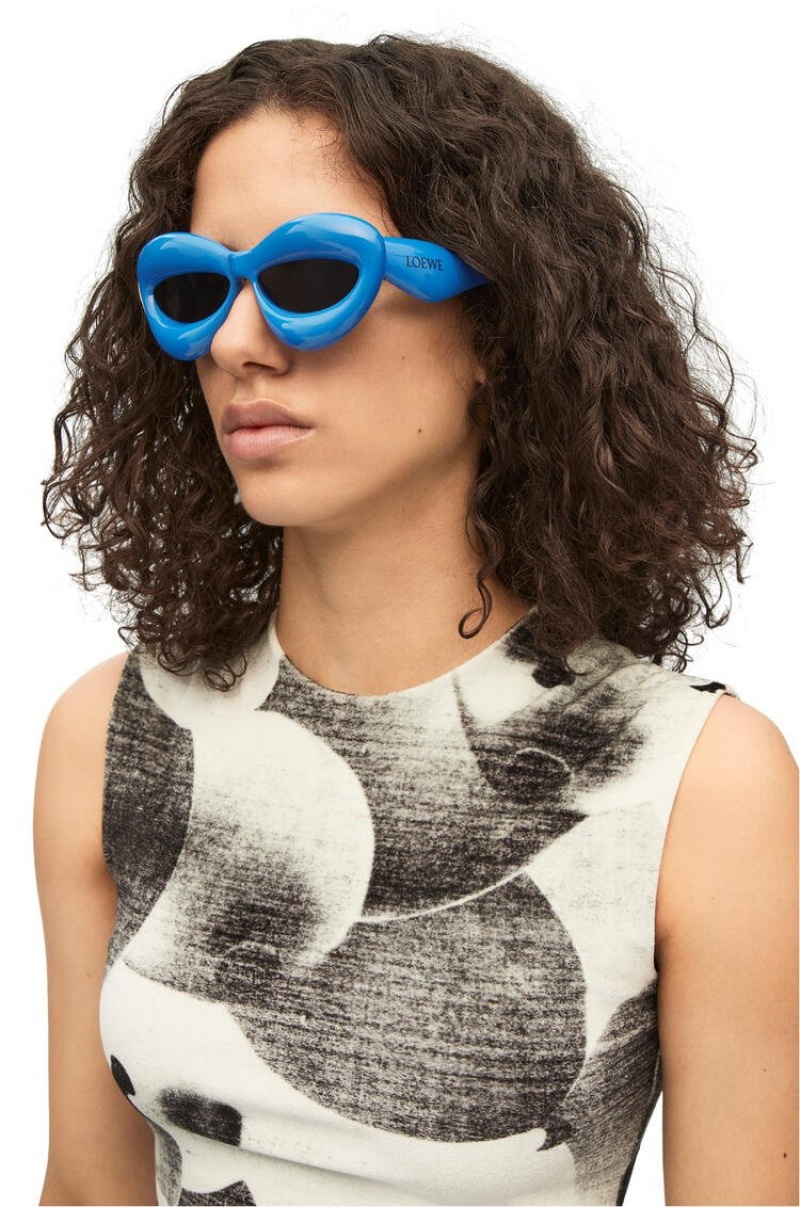 Gafas de Sol Loewe Inflated cateye sunglasses in acetate Mujer Azules | 703LVJHTQ