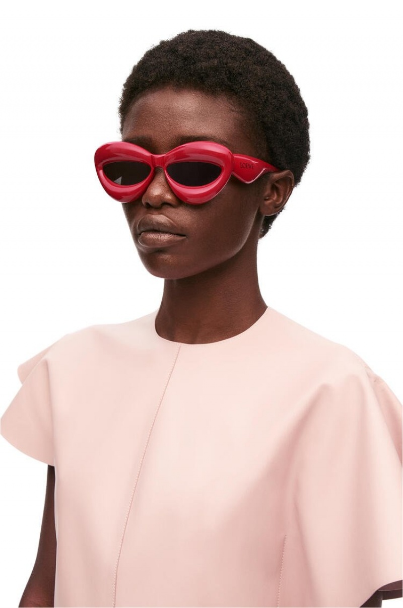 Gafas de Sol Loewe Inflated cateye sunglasses in acetate Mujer Lipstick | 216HYGXIU