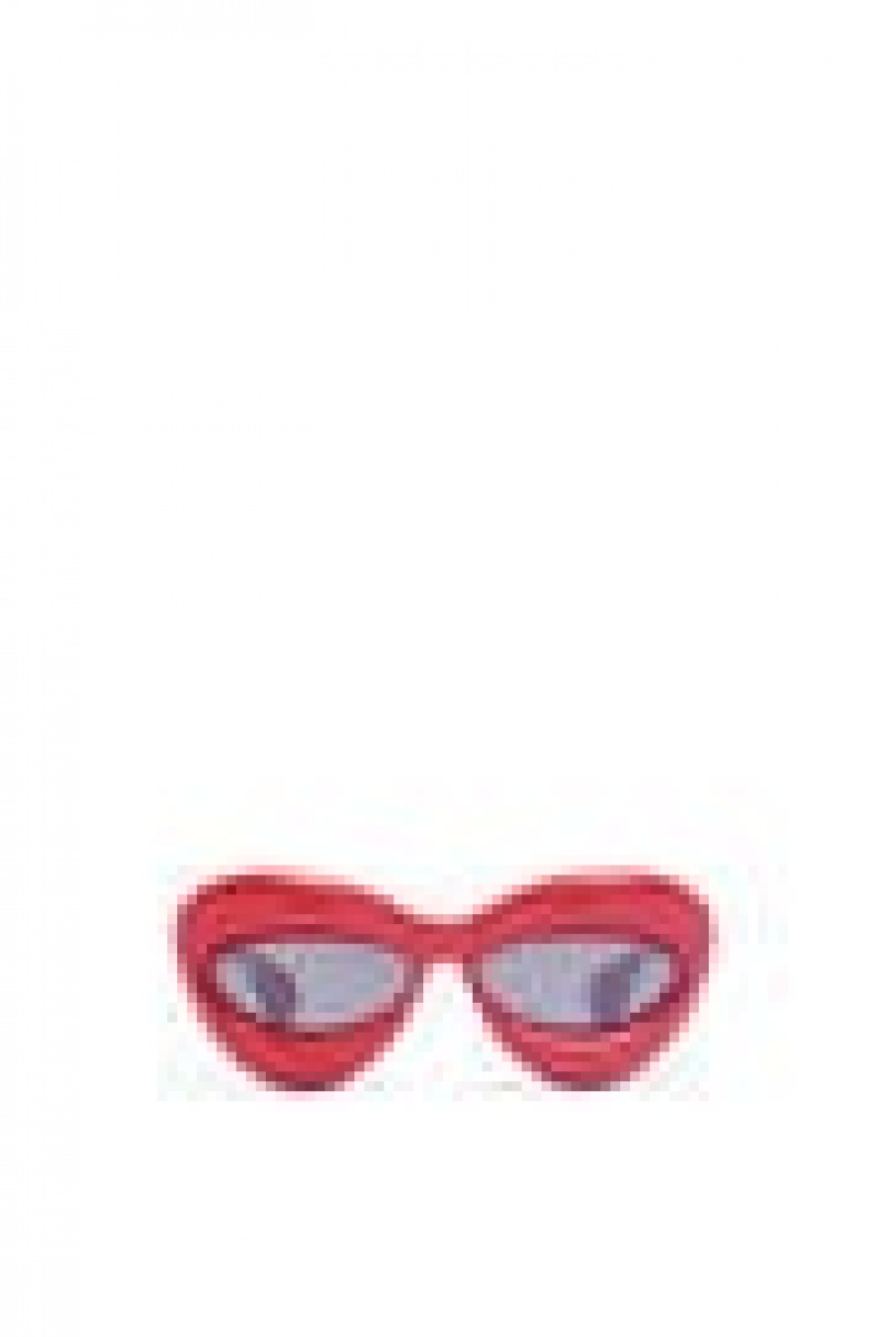 Gafas de Sol Loewe Inflated cateye sunglasses in acetate Hombre Lipstick | 508DPYIRQ