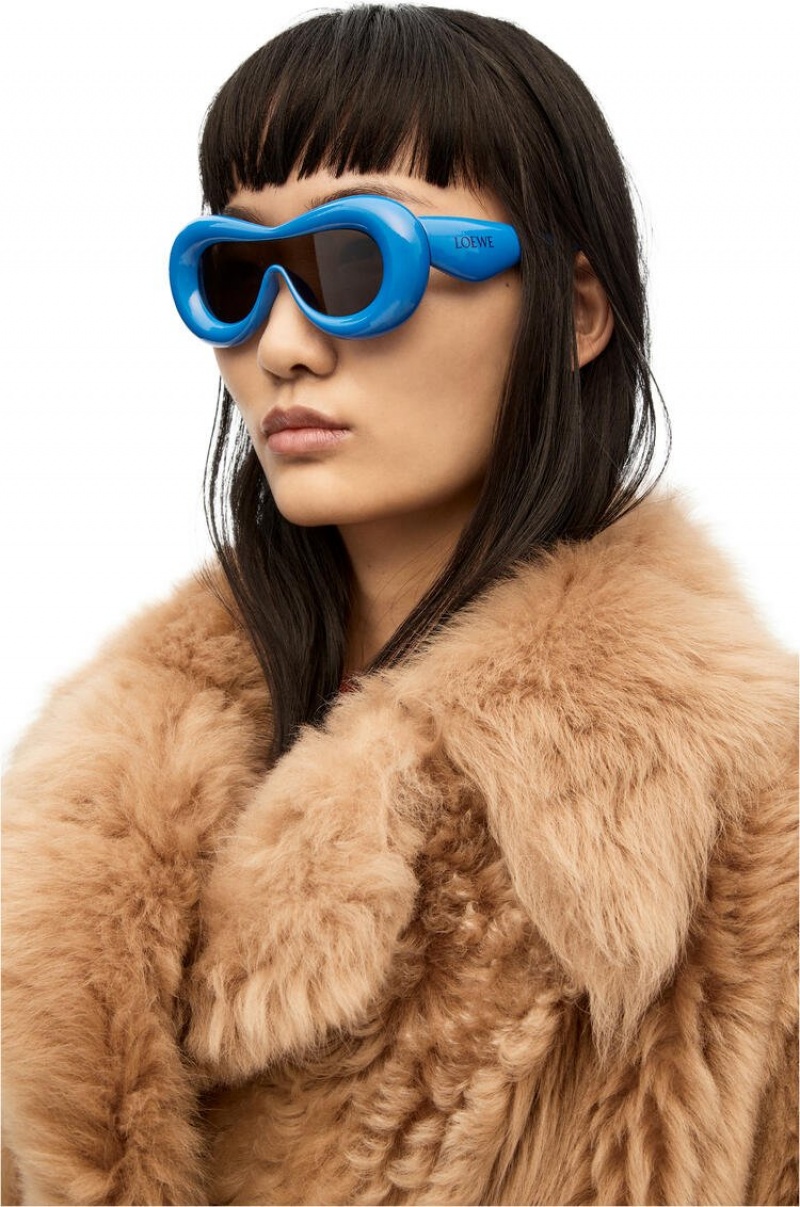 Gafas de Sol Loewe Inflated mask sunglasses in acetate Mujer Azules | 370JNYQVR