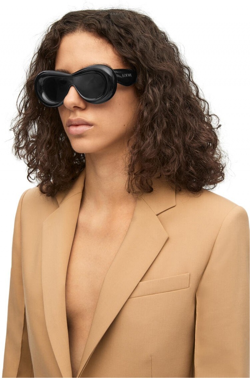 Gafas de Sol Loewe Inflated mask sunglasses in acetate Mujer Negras | 240ZGYAHX