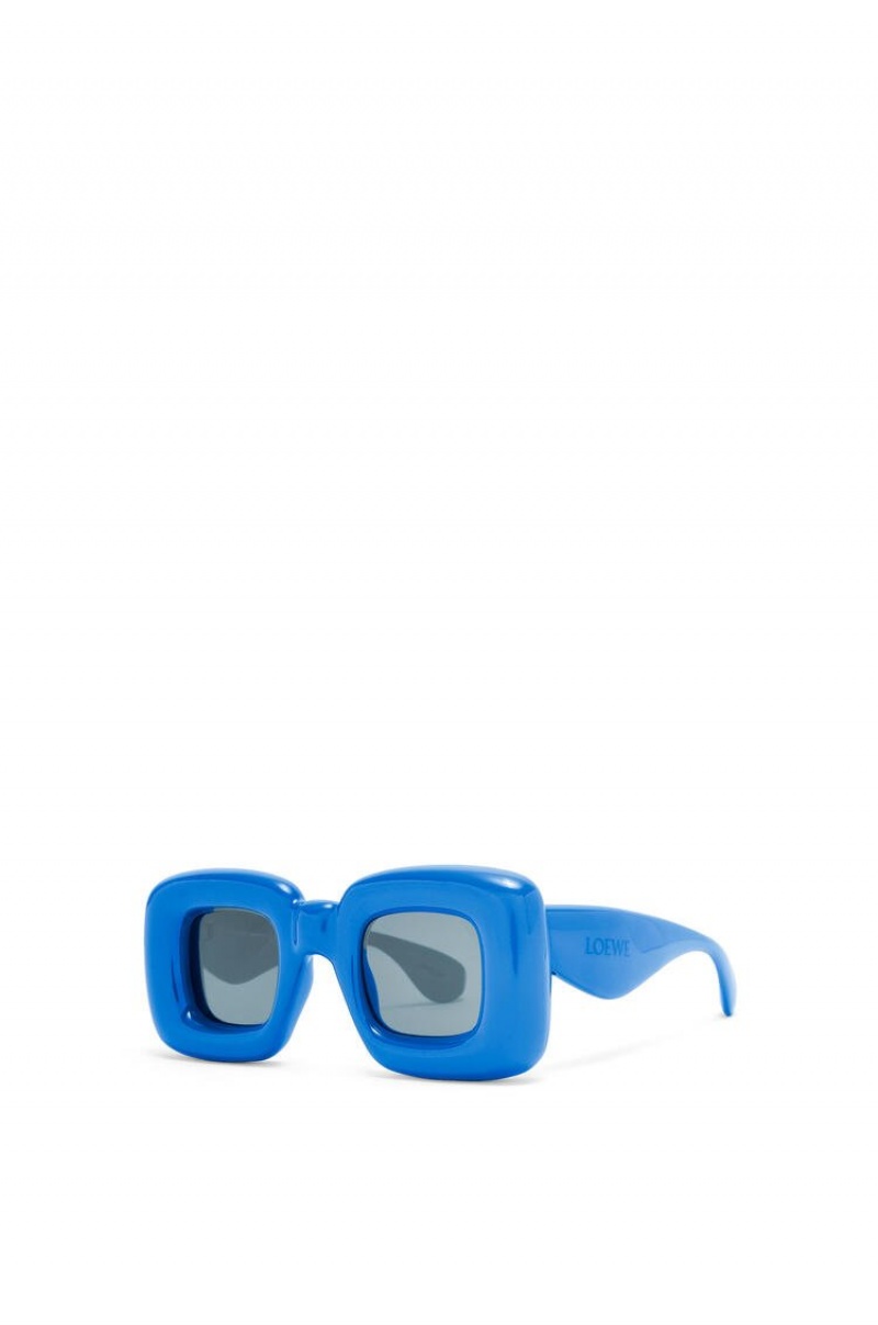 Gafas de Sol Loewe Inflated rectangular sunglasses in acetate Mujer Azules | 032WDAZGB