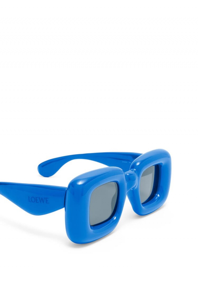 Gafas de Sol Loewe Inflated rectangular sunglasses in acetate Mujer Azules | 032WDAZGB