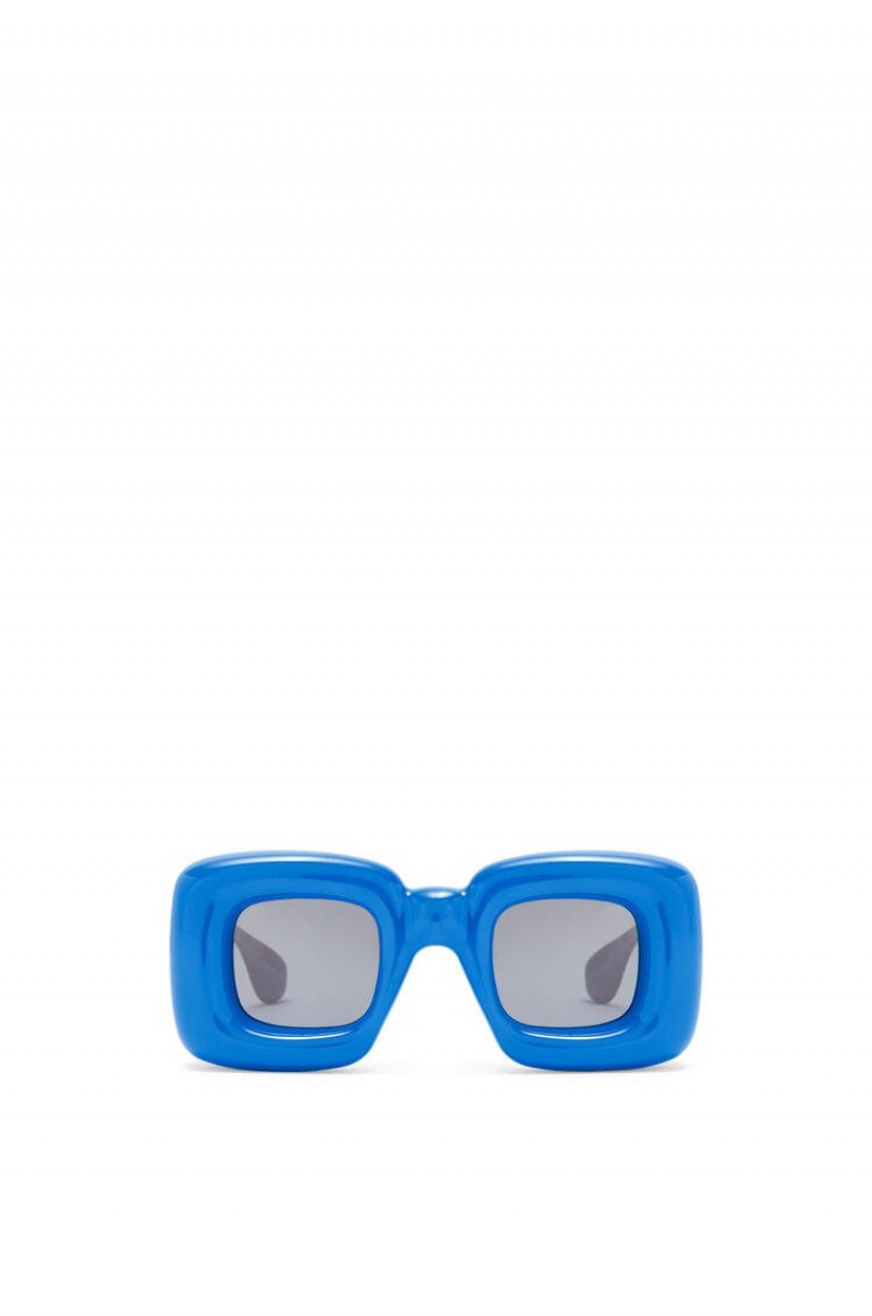 Gafas de Sol Loewe Inflated rectangular sunglasses in acetate Mujer Azules | 032WDAZGB