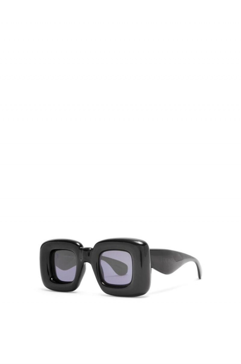 Gafas de Sol Loewe Inflated rectangular sunglasses in acetate Mujer Negras | 502PHQOXM