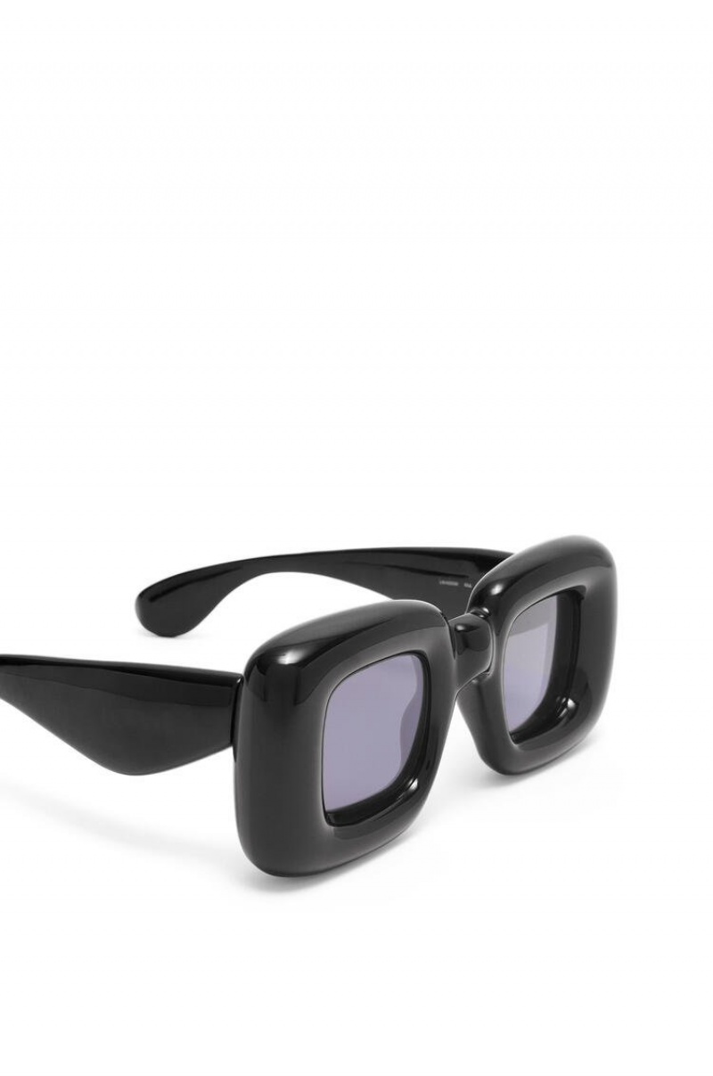 Gafas de Sol Loewe Inflated rectangular sunglasses in acetate Mujer Negras | 502PHQOXM