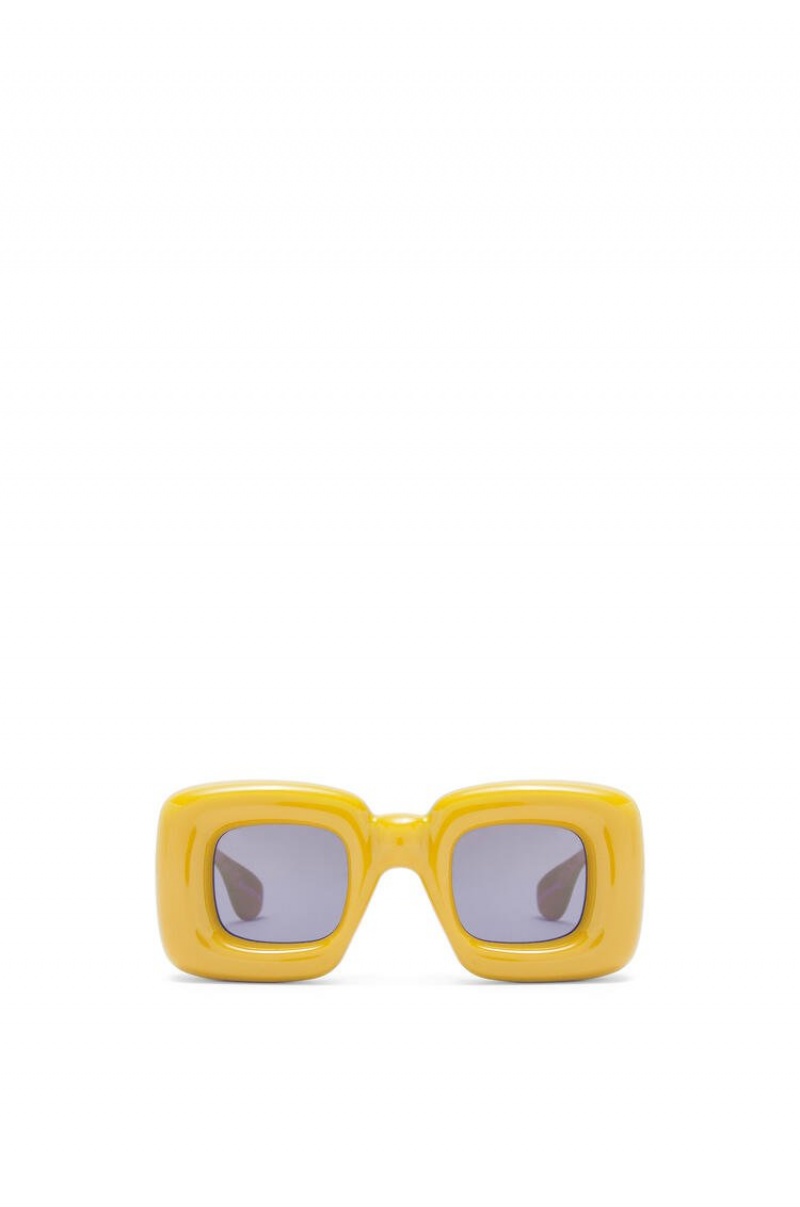 Gafas de Sol Loewe Inflated rectangular sunglasses in acetate Mujer Amarillo | 743NHISYW