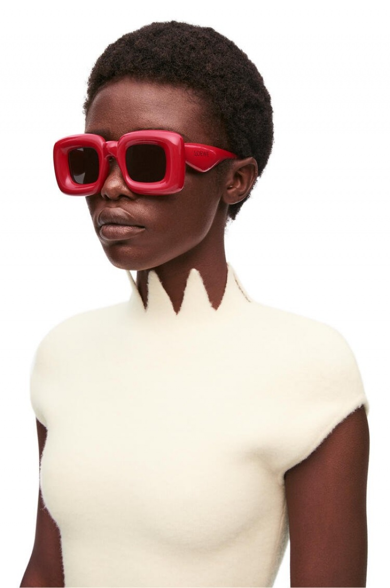 Gafas de Sol Loewe Inflated rectangular sunglasses in acetate Mujer Lipstick | 980QMHURA