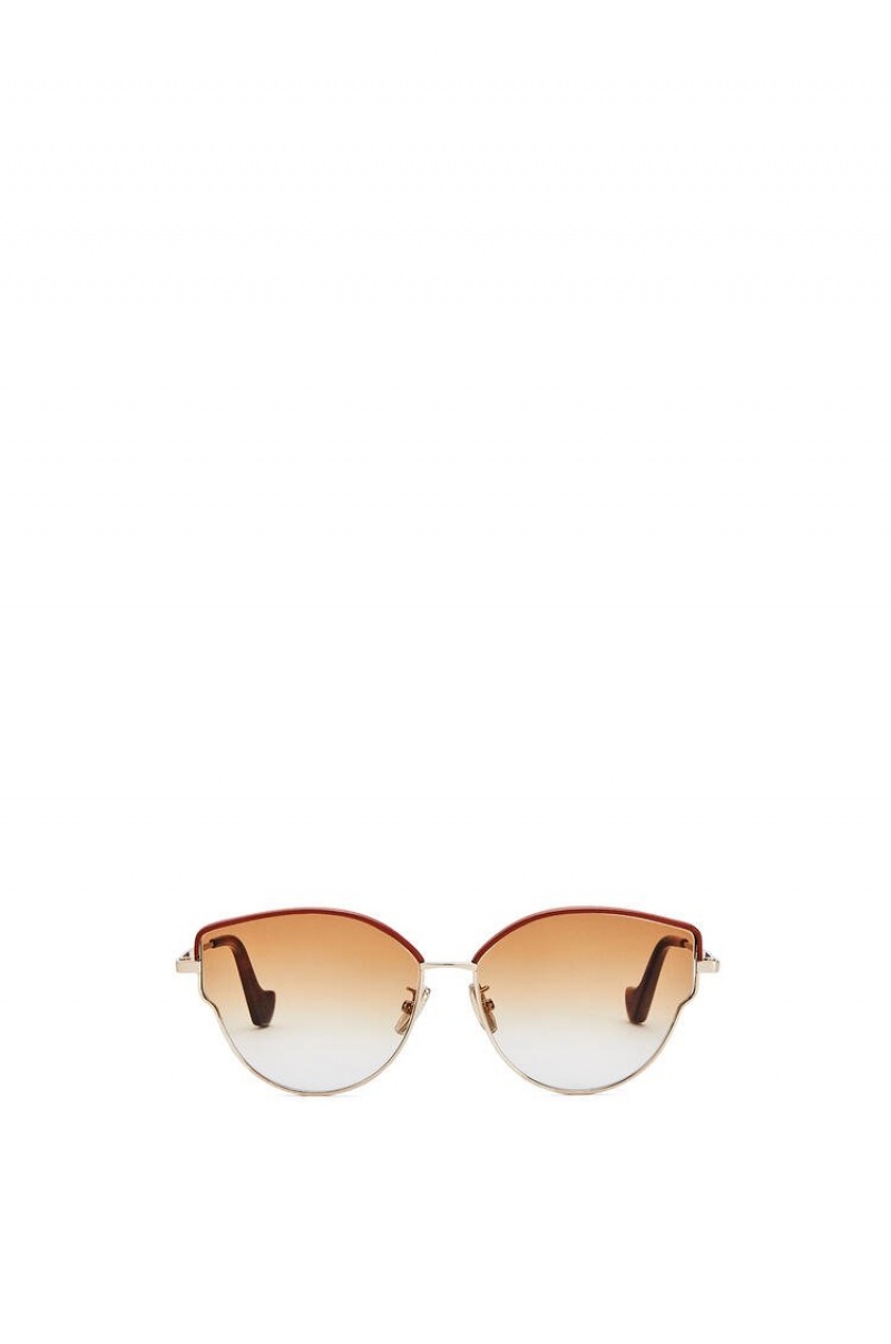 Gafas de Sol Loewe Metal butterfly sunglasses Mujer Marrones Rosas Doradas | 816DZXNAS