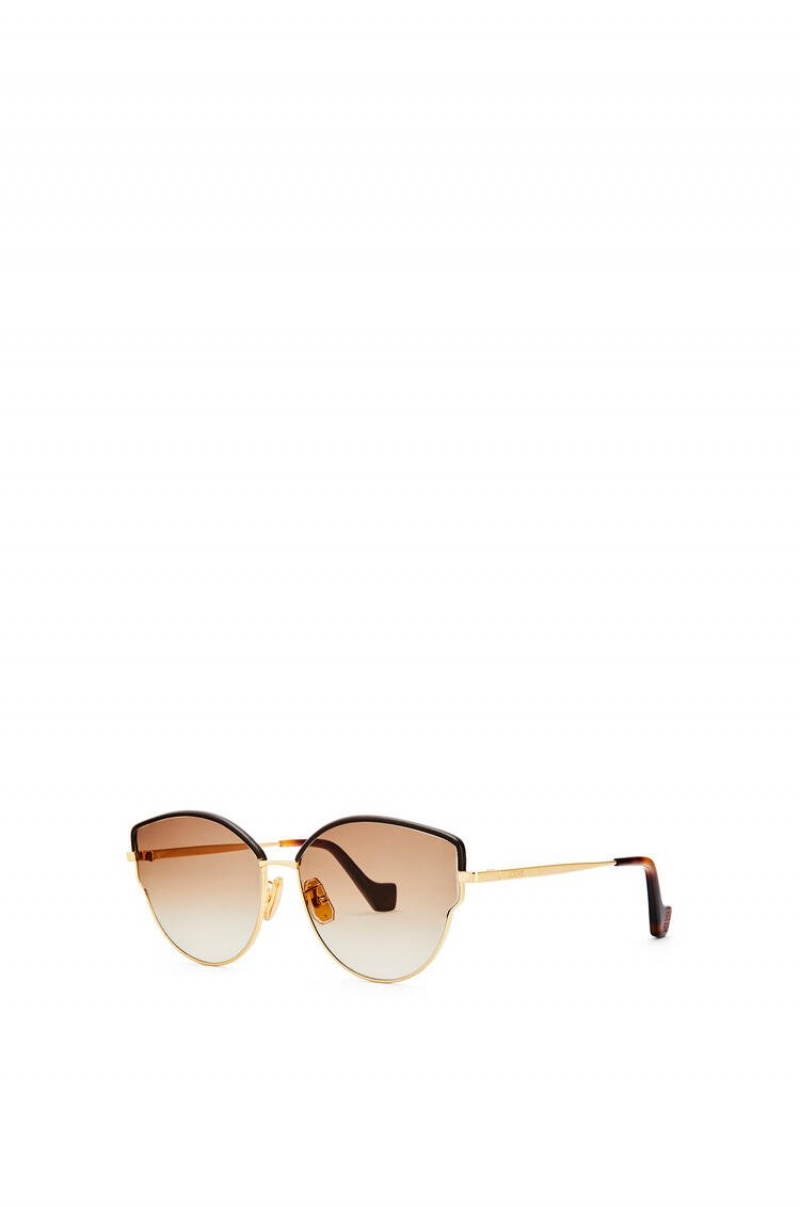 Gafas de Sol Loewe Metal butterfly sunglasses Mujer Marrones Doradas | 731IVTRAH