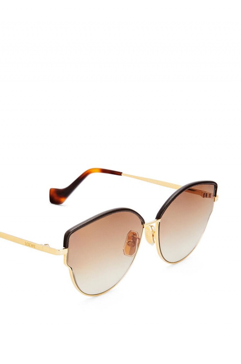 Gafas de Sol Loewe Metal butterfly sunglasses Mujer Marrones Doradas | 731IVTRAH