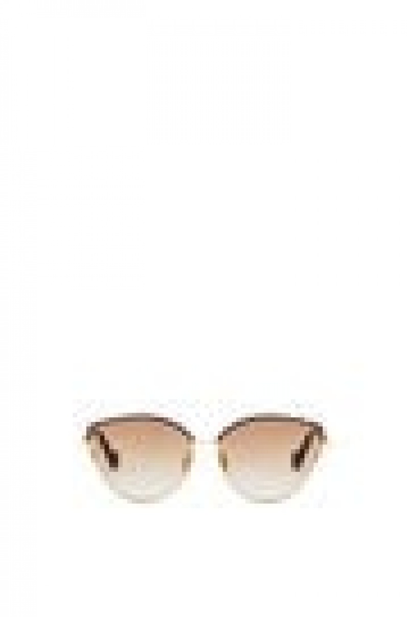 Gafas de Sol Loewe Metal butterfly sunglasses Mujer Marrones Doradas | 731IVTRAH