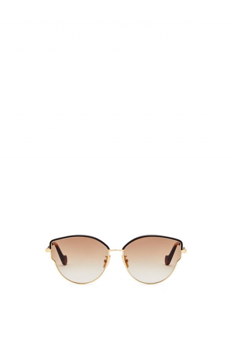 Gafas de Sol Loewe Metal butterfly sunglasses Mujer Marrones Doradas | 731IVTRAH