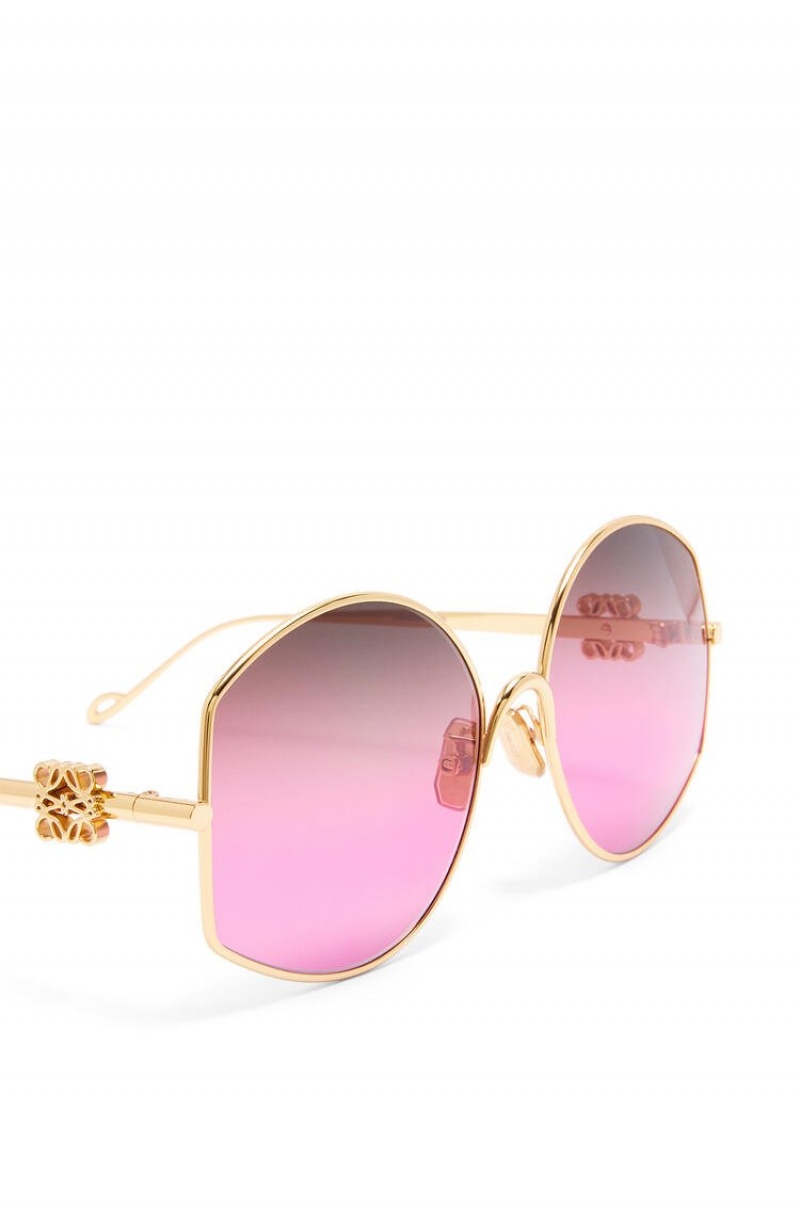 Gafas de Sol Loewe Oversize sunglasses in metal Mujer Rosas Verde Oscuro | 104WMXKSC