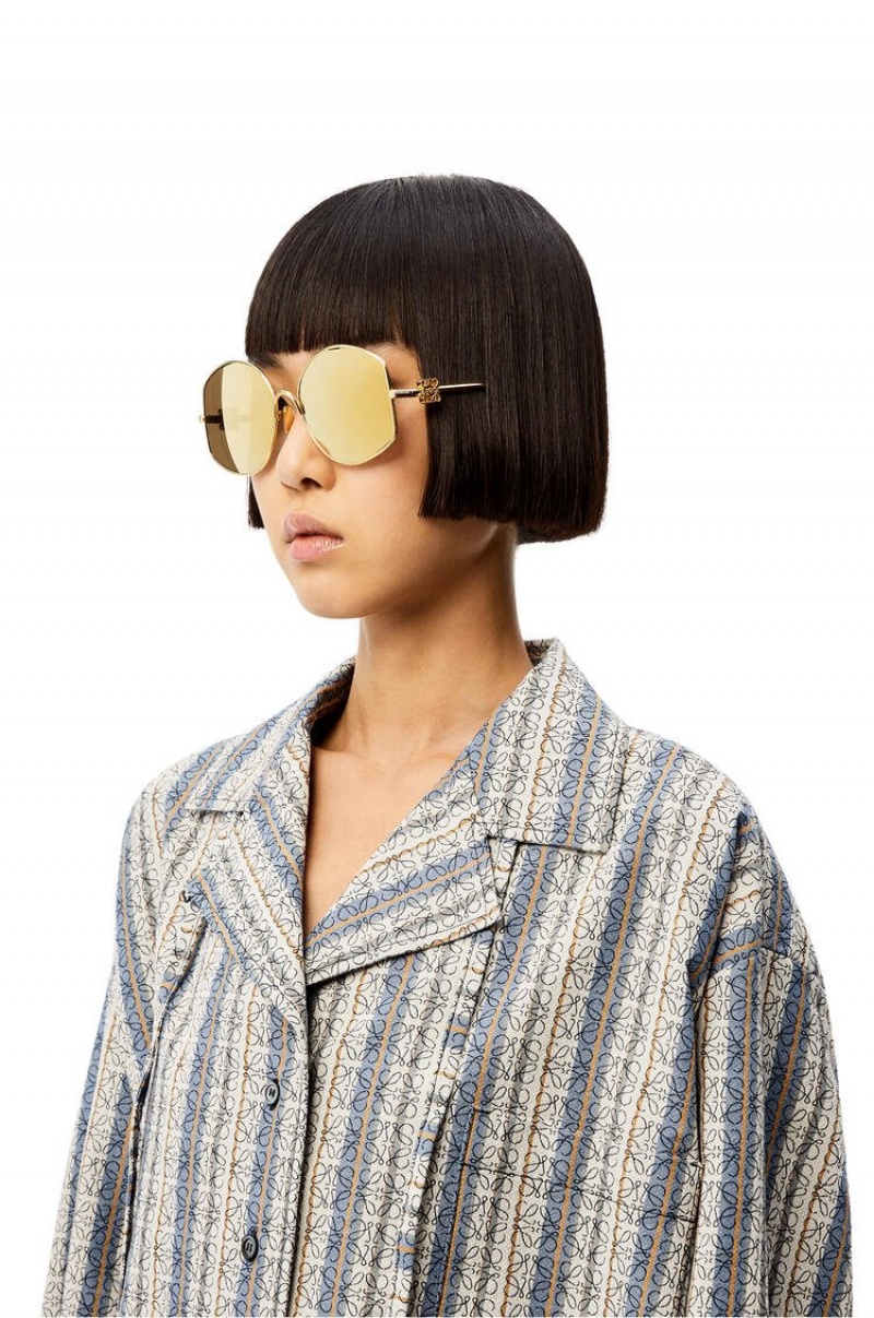 Gafas de Sol Loewe Oversize sunglasses in metal Mujer Doradas | 213ALBXTF