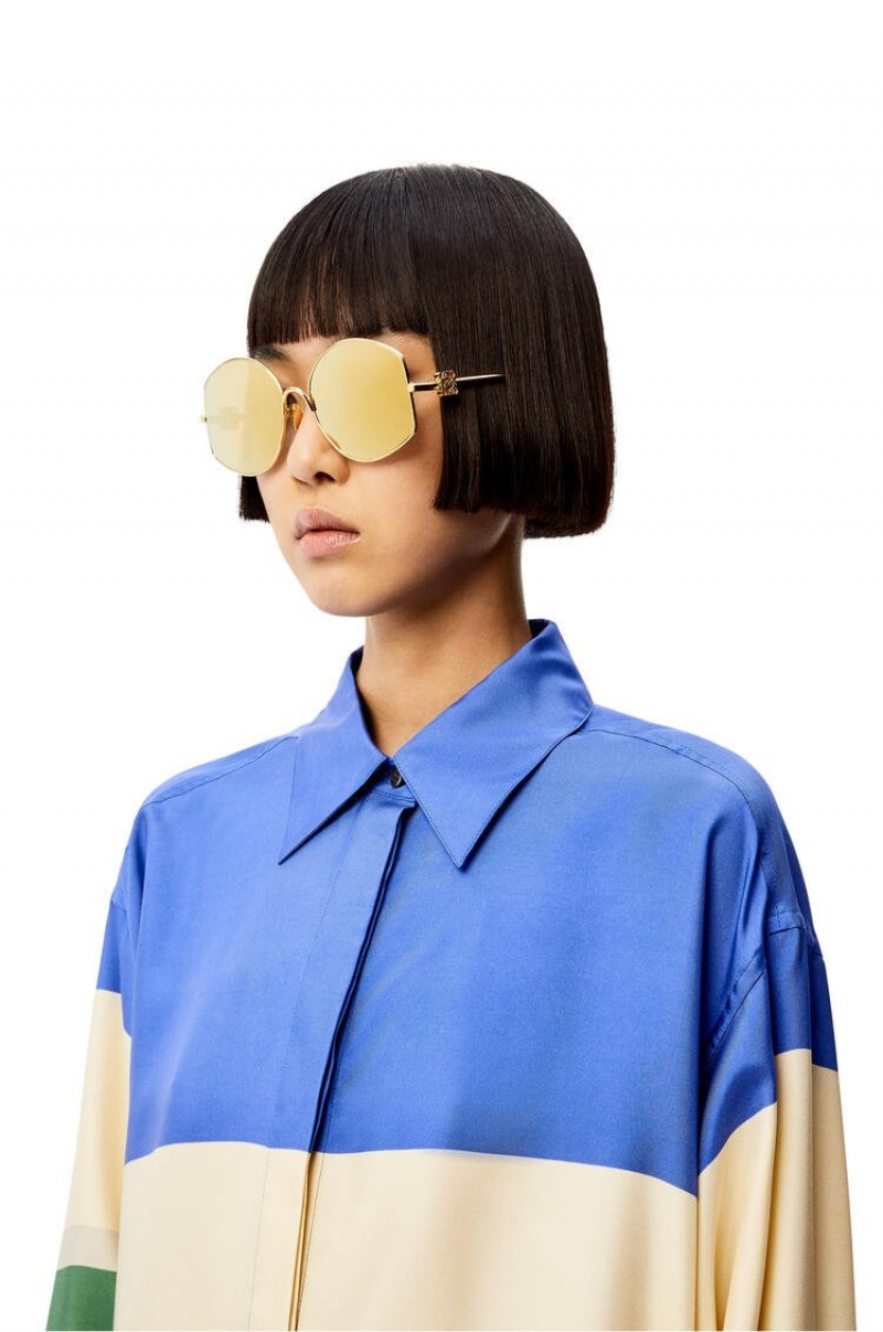 Gafas de Sol Loewe Oversize sunglasses in metal Mujer Doradas Doradas | 812OFUXHT