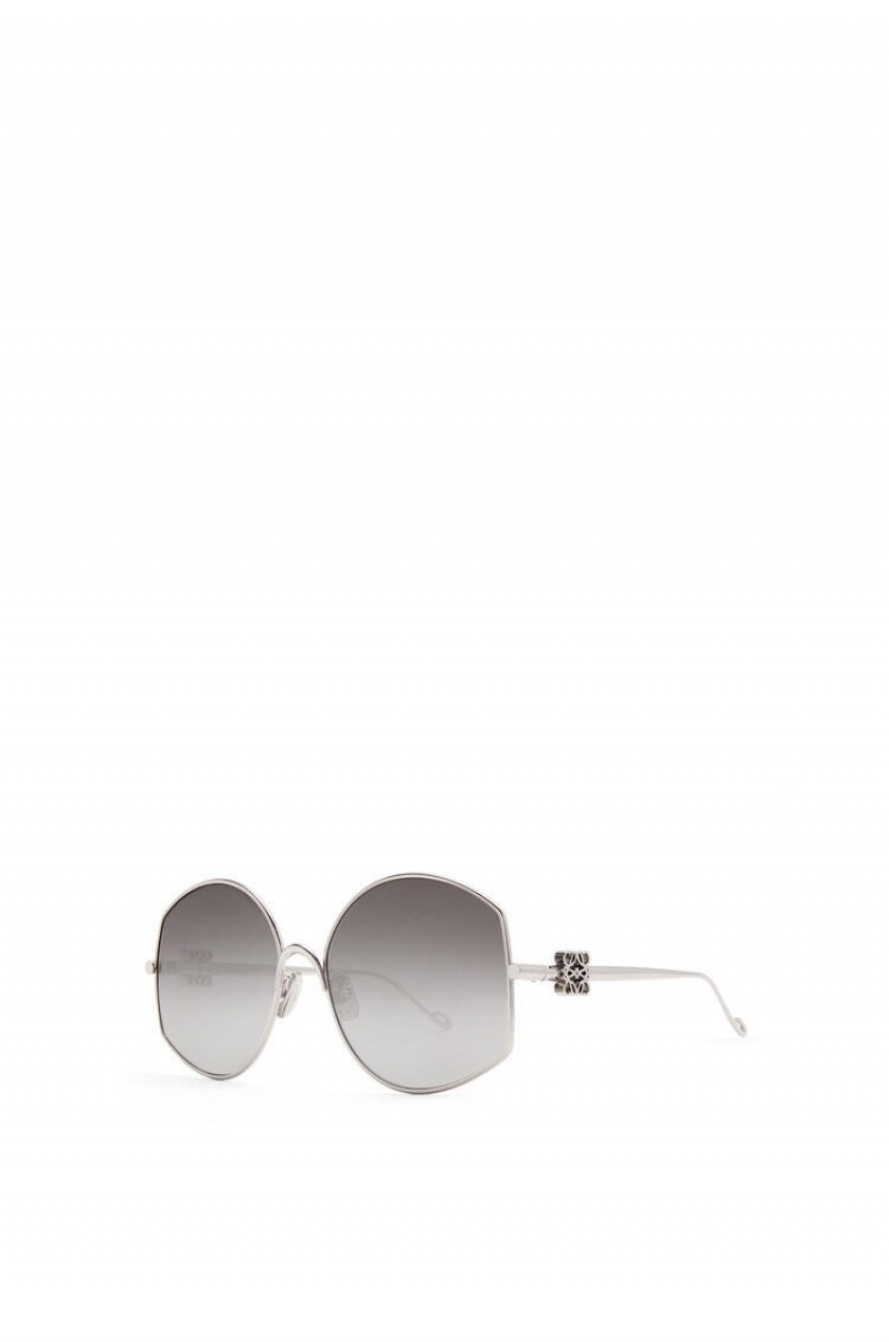 Gafas de Sol Loewe Oversize sunglasses in metal Mujer Shiny Palladium / Smoke | 867SZTIPD