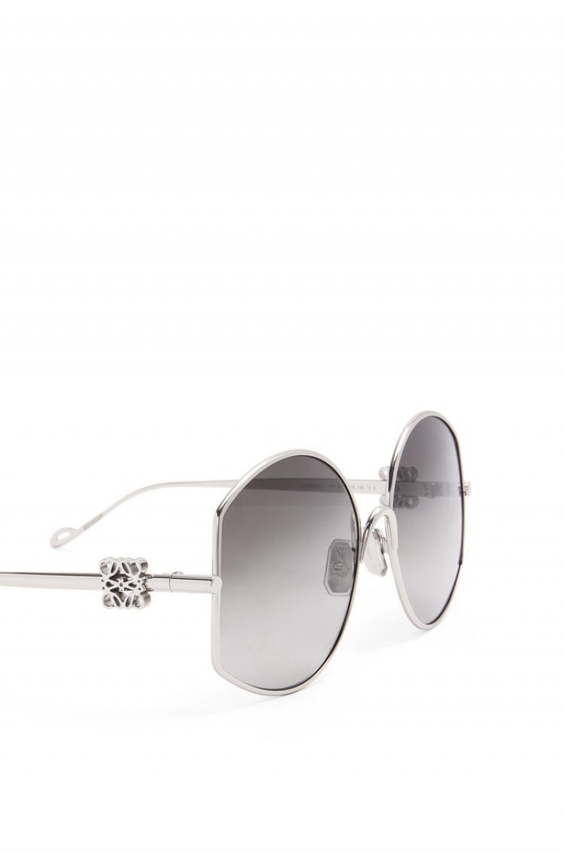 Gafas de Sol Loewe Oversize sunglasses in metal Mujer Shiny Palladium / Smoke | 867SZTIPD