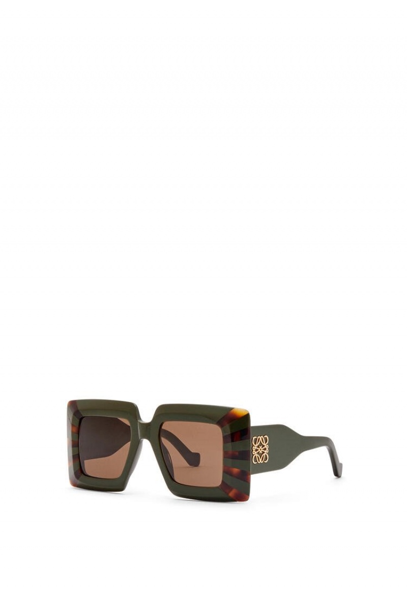 Gafas de Sol Loewe Oversized square sunglasses in acetate Mujer Kakhi / Havana | 283XQMYVR