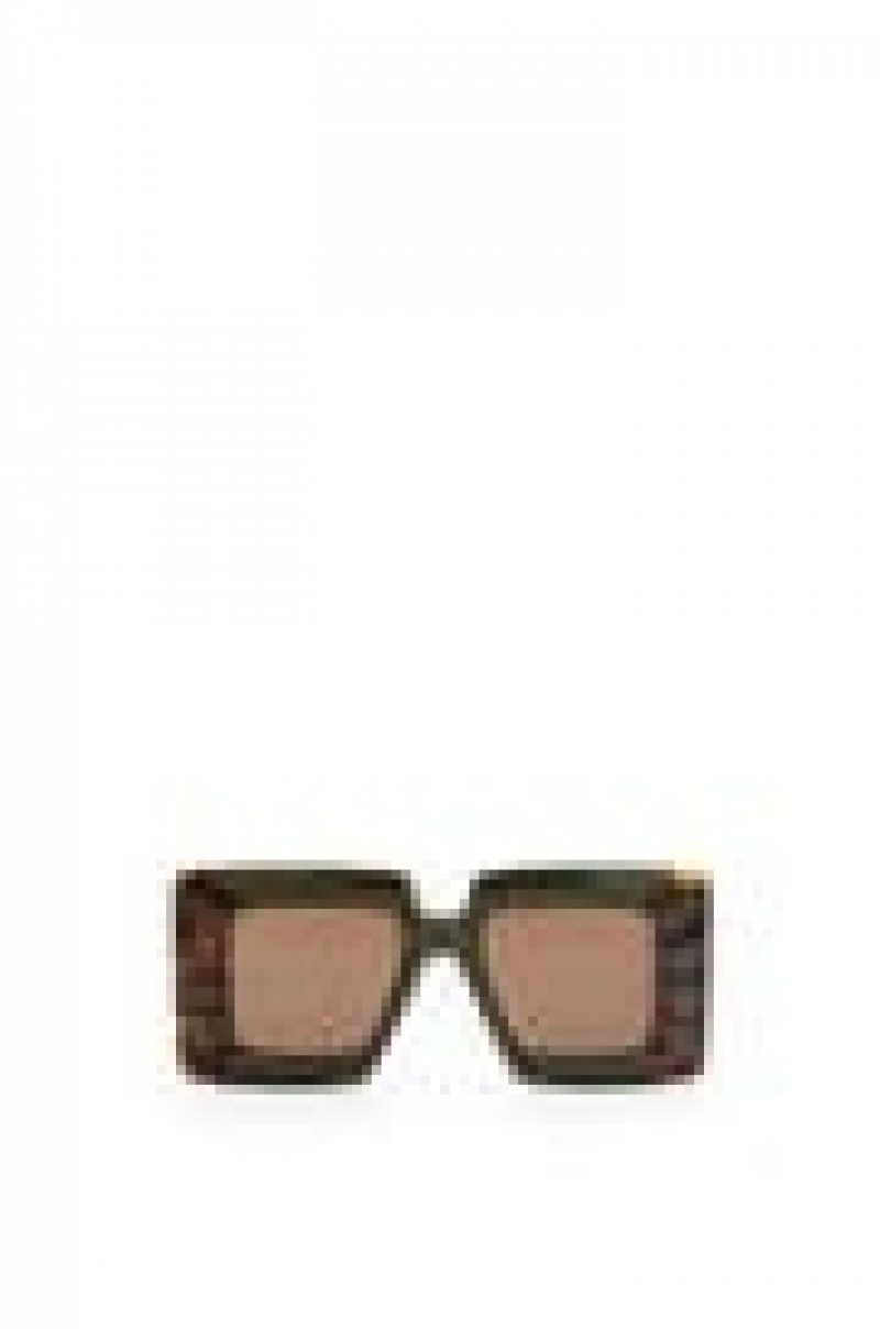 Gafas de Sol Loewe Oversized square sunglasses in acetate Mujer Kakhi / Havana | 283XQMYVR