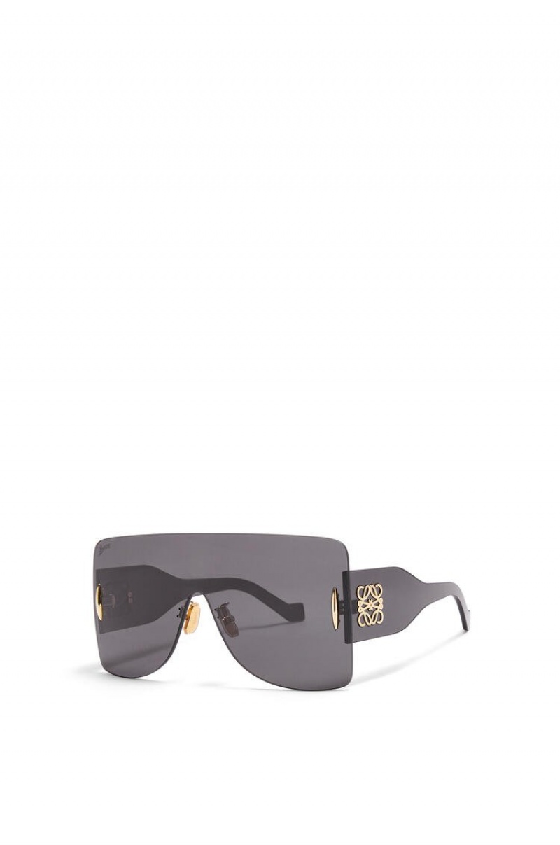 Gafas de Sol Loewe Rectangular mask sunglasses in nylon Mujer Negras | 731ZFOEXQ