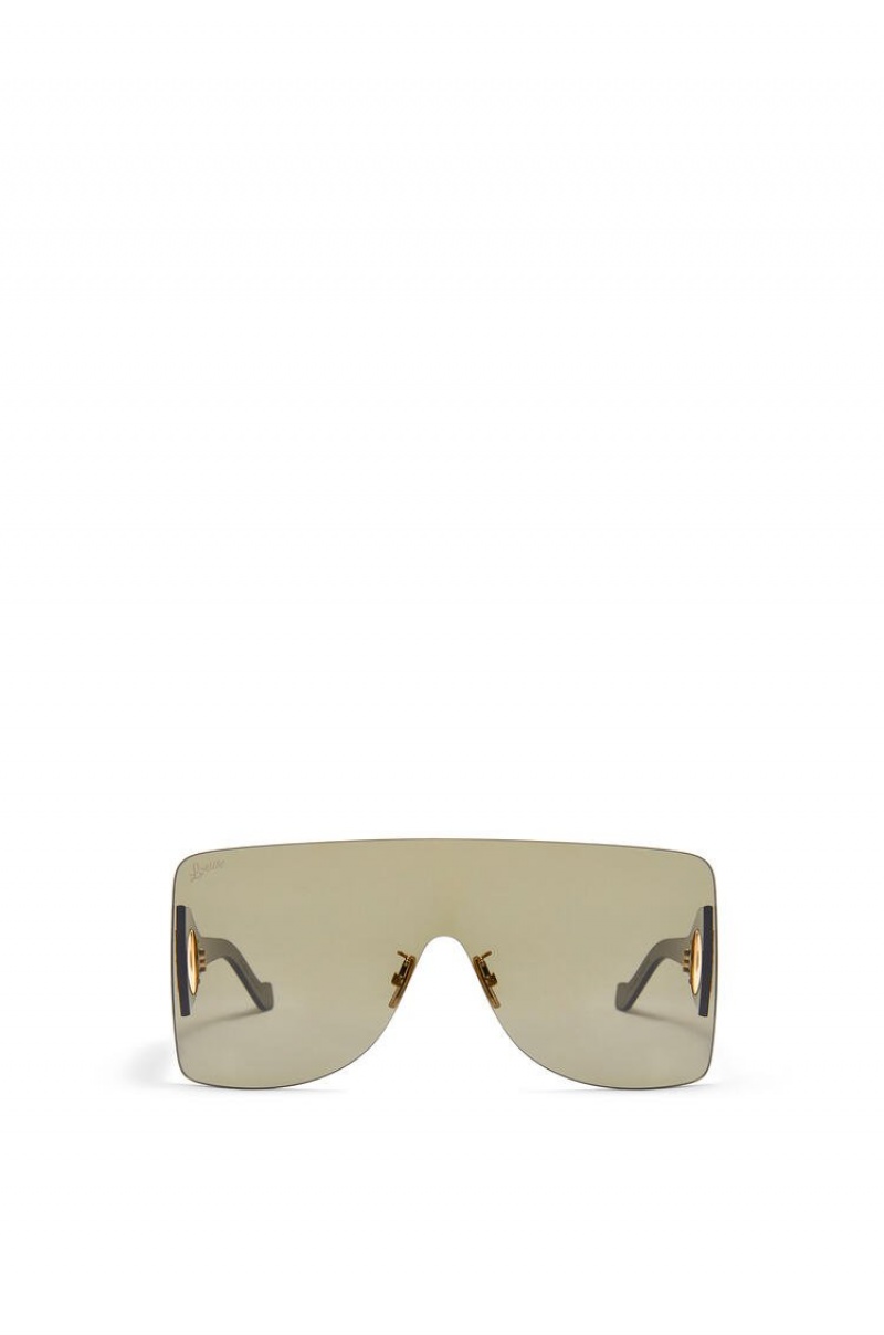 Gafas de Sol Loewe Rectangular mask sunglasses in nylon Mujer Verde Oscuro | 456FQKPWT